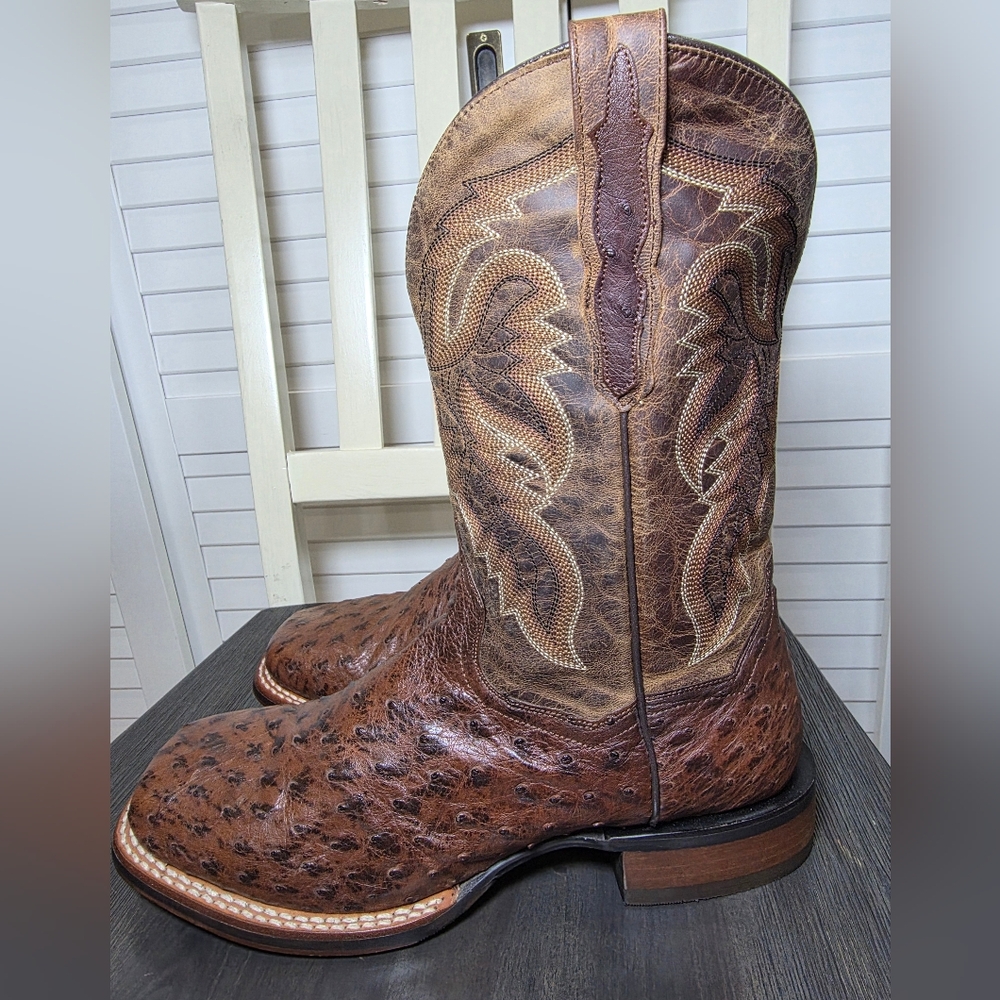 Dan Post Alamosa Ostrich Cowboy Certified Boots DP3875 Men's Size 9.5 D